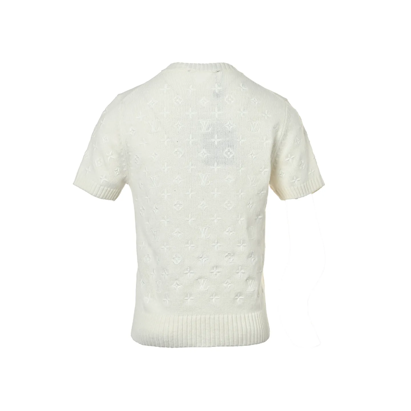 Louis Vuitton/Louis Vuitton 26ss women's presbyopic embroidered knitted short sleeves